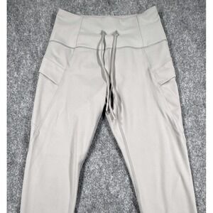 Spyder Active Womens Small Gray High Waisted Cargo Leggings Drawstring Pockets